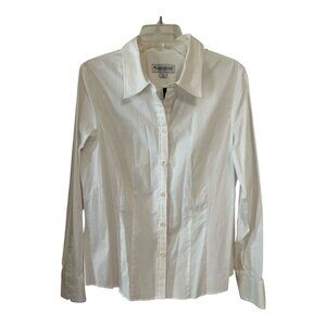 NWT John Meyer of Norwich Women’s White Button-Down Shirt – Size 16 Stretch Cott